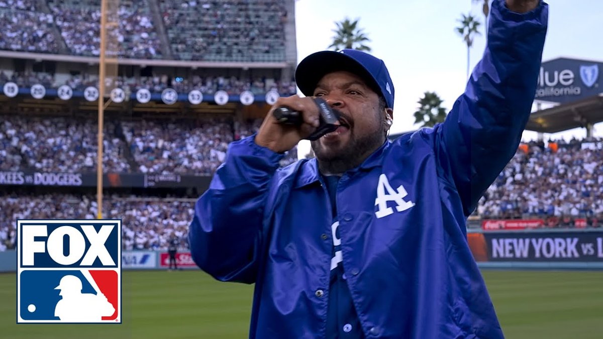Ice Cube Steals the Show with World Series Trophy at Dodger Stadium