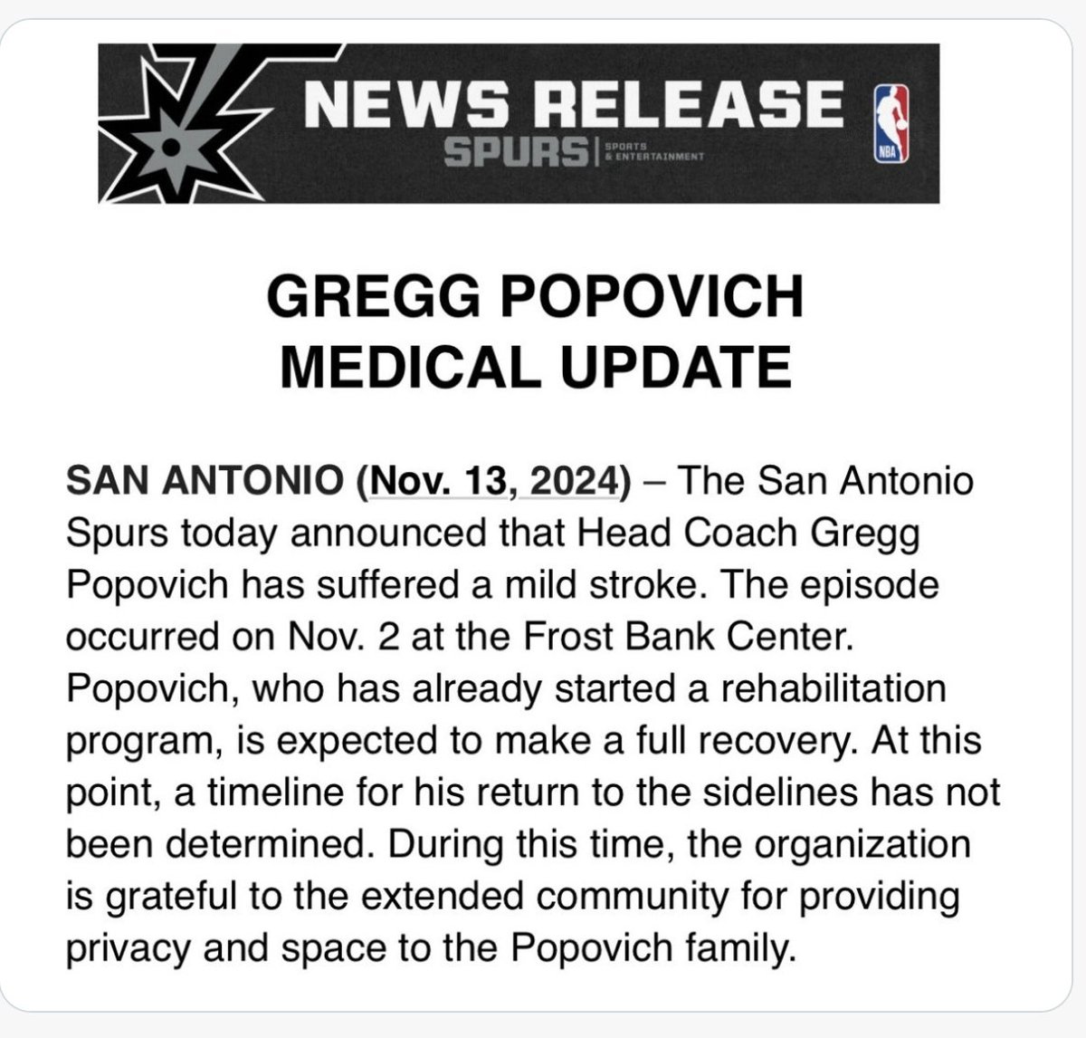 Gregg Popovich Hospitalized After Restaurant Collapse—What’s Next for the Spurs?