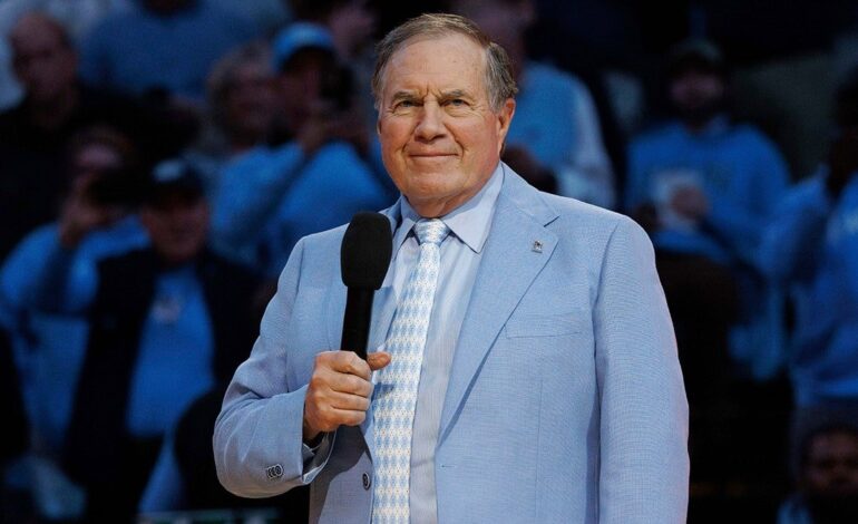 Jordon Hudson’s Playful Dig at Bill Belichick’s Blue Suit in Carolina Playoff Sea of Red