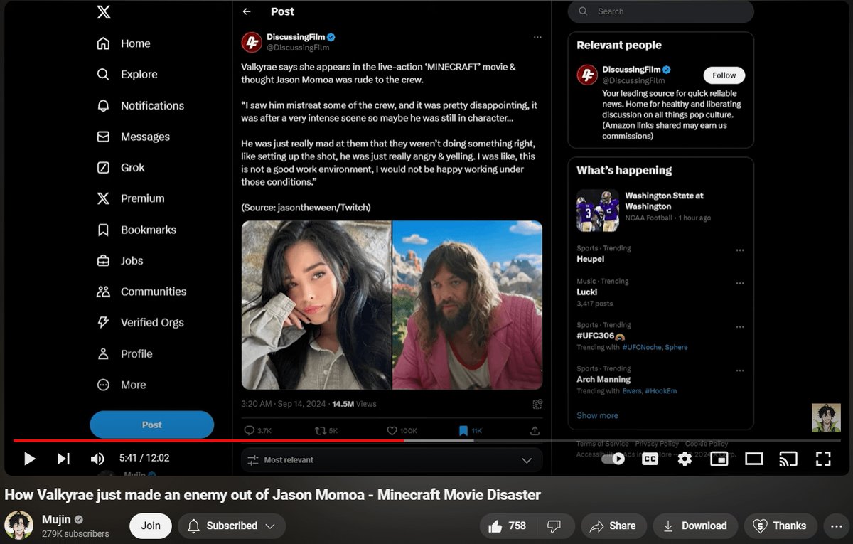 Valkyrae Exits ‘Minecraft’ Film After Controversial Comments on Jason Momoa’s Crew Treatment