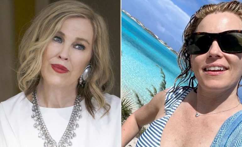 Elizabeth Banks Channels Moira Rose and Dives into Bikini Vibes on Vacation