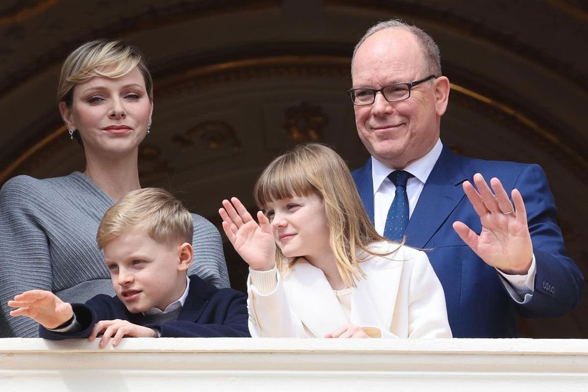 Monaco Twins Shine at First Communion in Regal White Ceremony