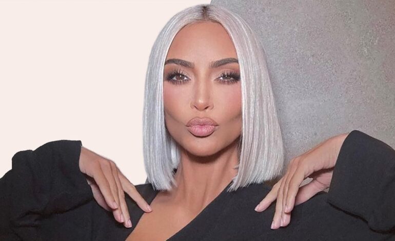 Kim Kardashian’s Curly Blonde Bob Shakes Up Her SKIMS x Cavalli Campaign