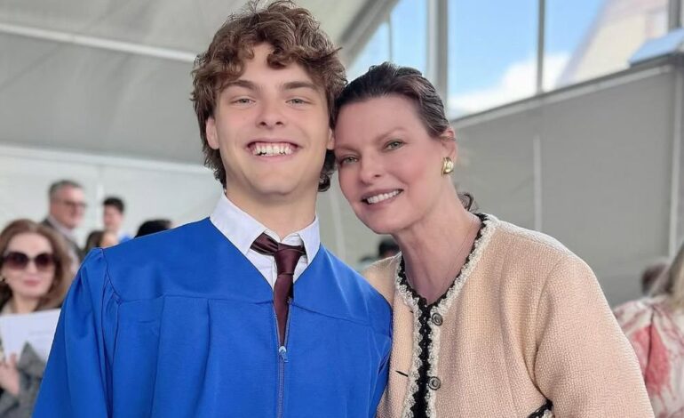 Linda Evangelista’s Rare Snapshot: Son Augustin’s High School Triumph