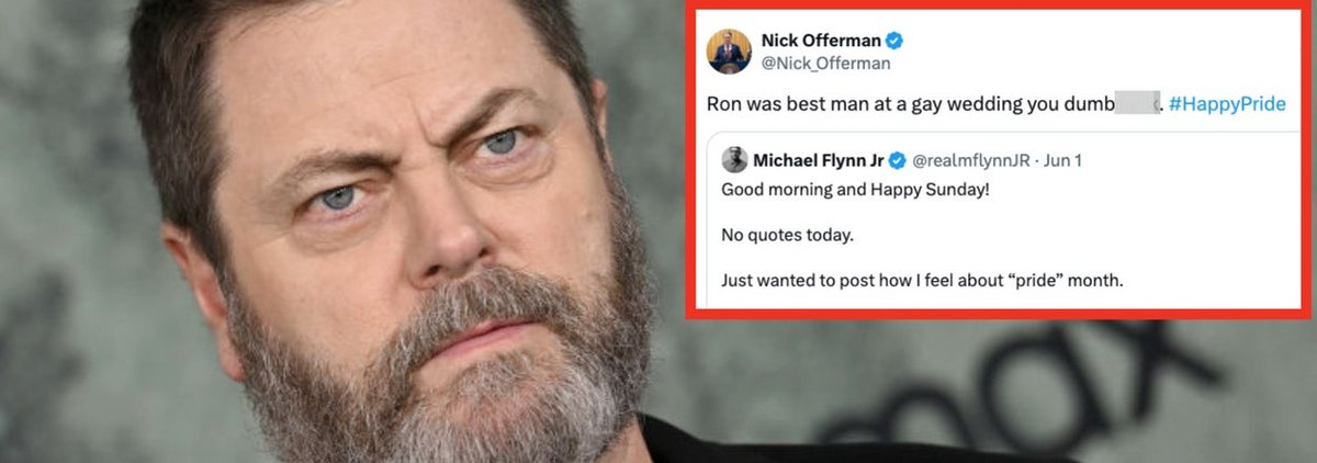 Nick Offerman’s Ron Swanson GIF Clapback Shuts Down Anti-Pride Troll
