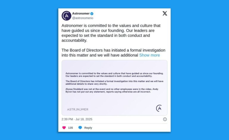 Astronomer’s New CEO Douses Fire After Coldplay Kiss Controversy