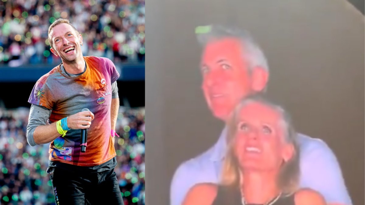 Chris Martin Teases Kiss Cam Couple for Dodging Spotlight at Coldplay Show