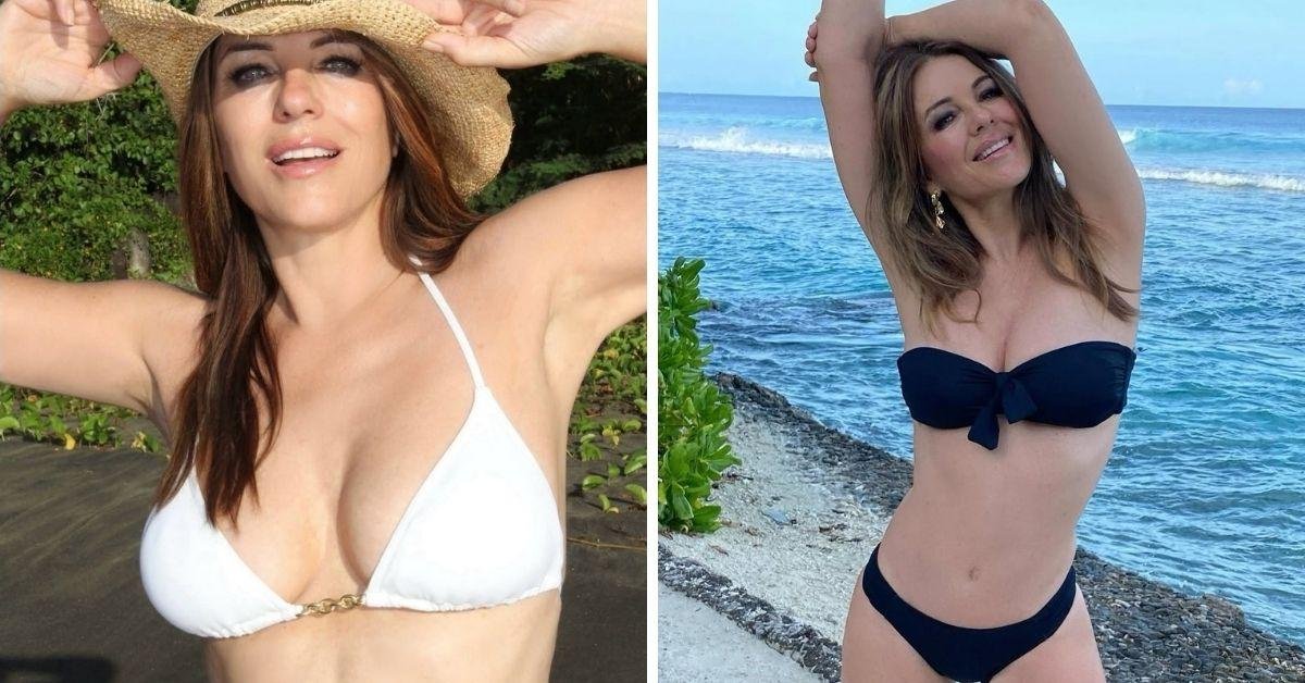 Elizabeth Hurley Goes Full Leopard in Swimsuit, Dishes Unfiltered on Billy Ray Romance