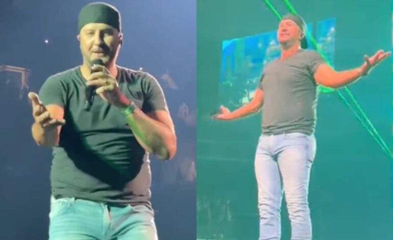 Flying Object Smacks Luke Bryan During State Fair Performance