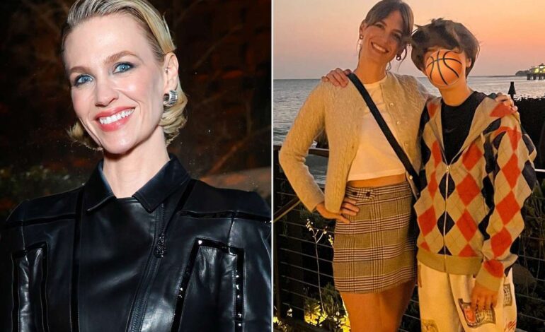 January Jones Hits Laguna Beach Red Carpet with Son Xander in Rare Appearance