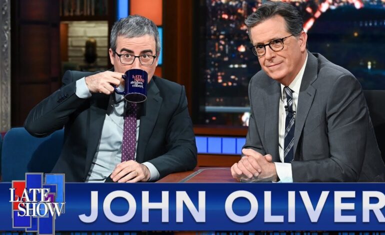 John Oliver Reacts to Colbert Late Show Cancellation with Unexpected Excitement