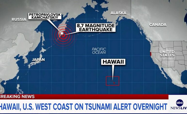 Pacific Coasts on Alert After 8.8-Magnitude Russian Quake Sparks Tsunami