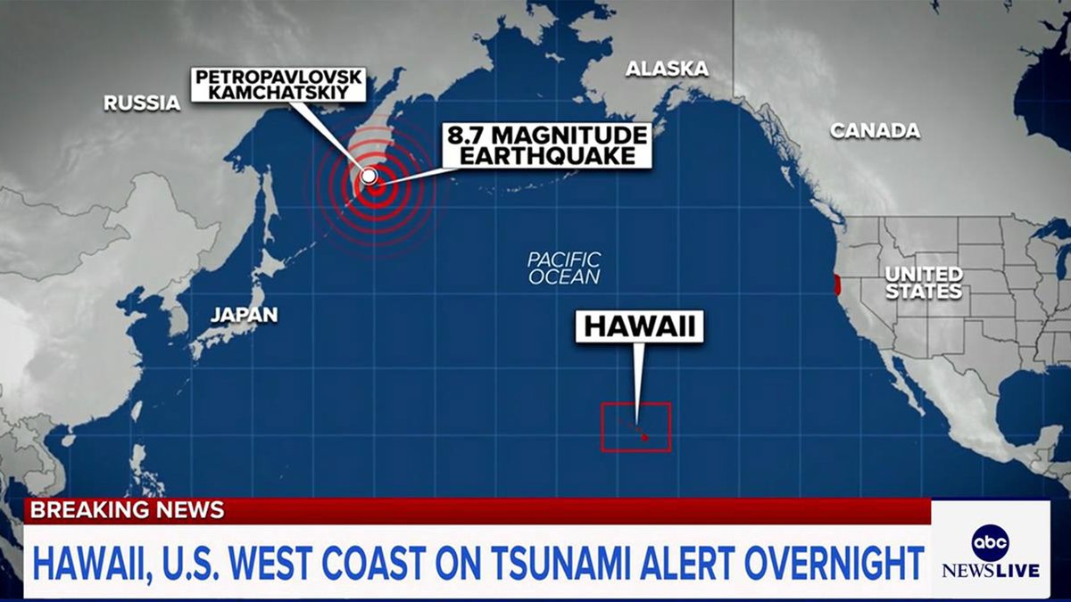Pacific Coasts on Alert After 8.8-Magnitude Russian Quake Sparks Tsunami