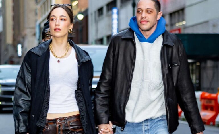 Pete Davidson and Pregnant Elsie Hewitt Shine at LA Premiere