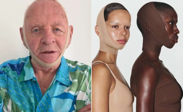 Anthony Hopkins Channels Hannibal to Plug Kim Kardashian’s Skims Face Wrap