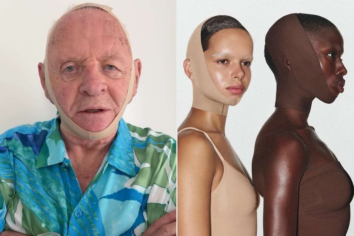 Anthony Hopkins Channels Hannibal to Plug Kim Kardashian’s Skims Face Wrap
