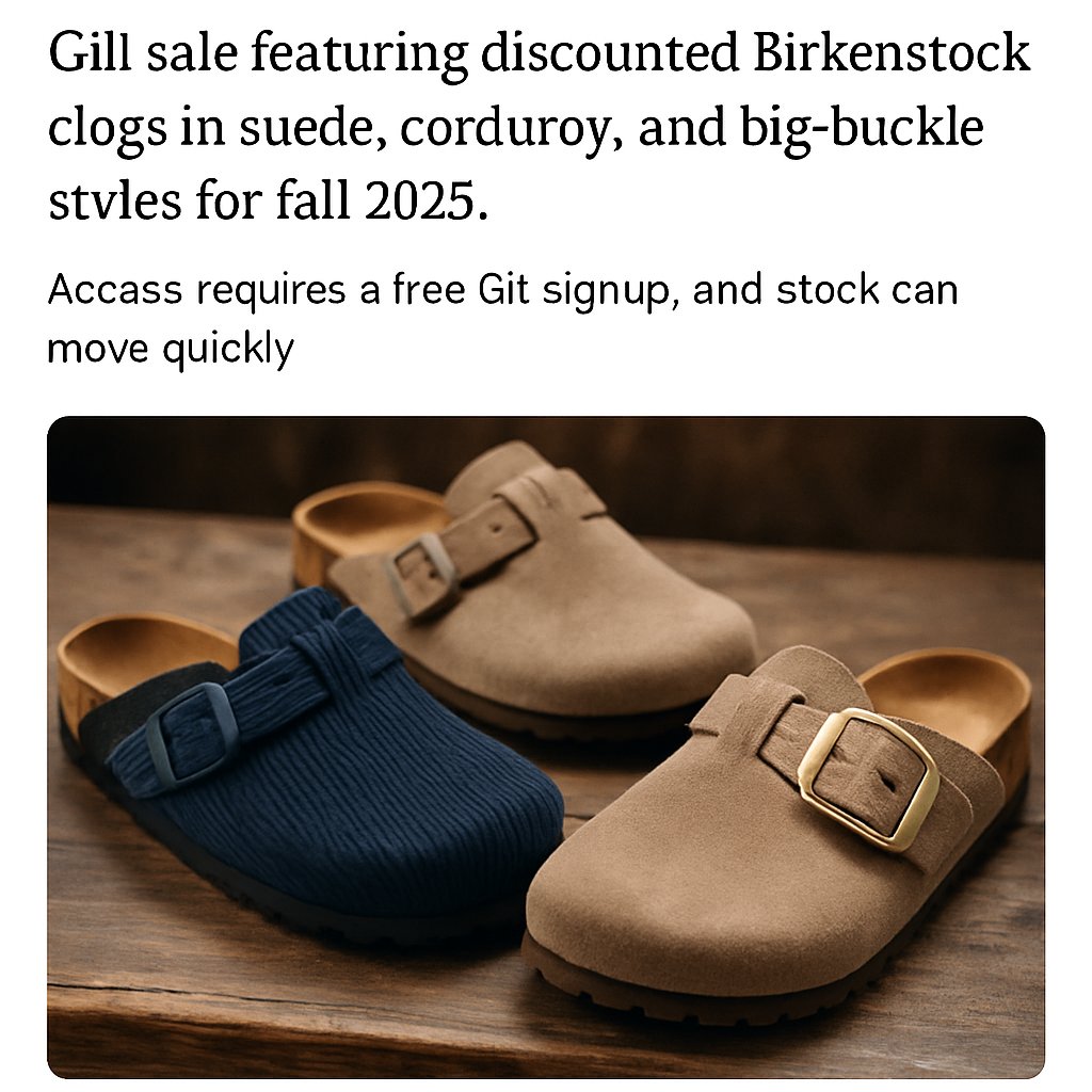 Birkenstock Clogs Are Quietly Discounted on Gilt: Fall 2025 Big Buckle and Suede Deals You Can Shop Now