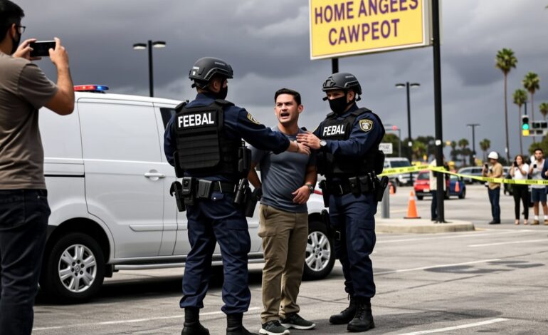 Chaos Erupts as Federal Agents Detain Men During L.A. Immigration Raid Outside Home Depot