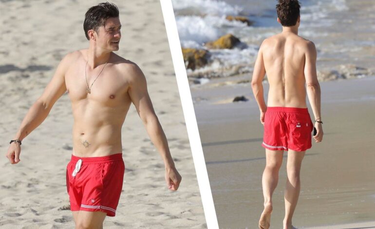 Orlando Bloom Flaunts Sculpted Abs as Katy Perry-Trudeau Romance Rumors Simmer